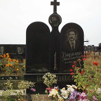 Double granite monument - Angel under the cross