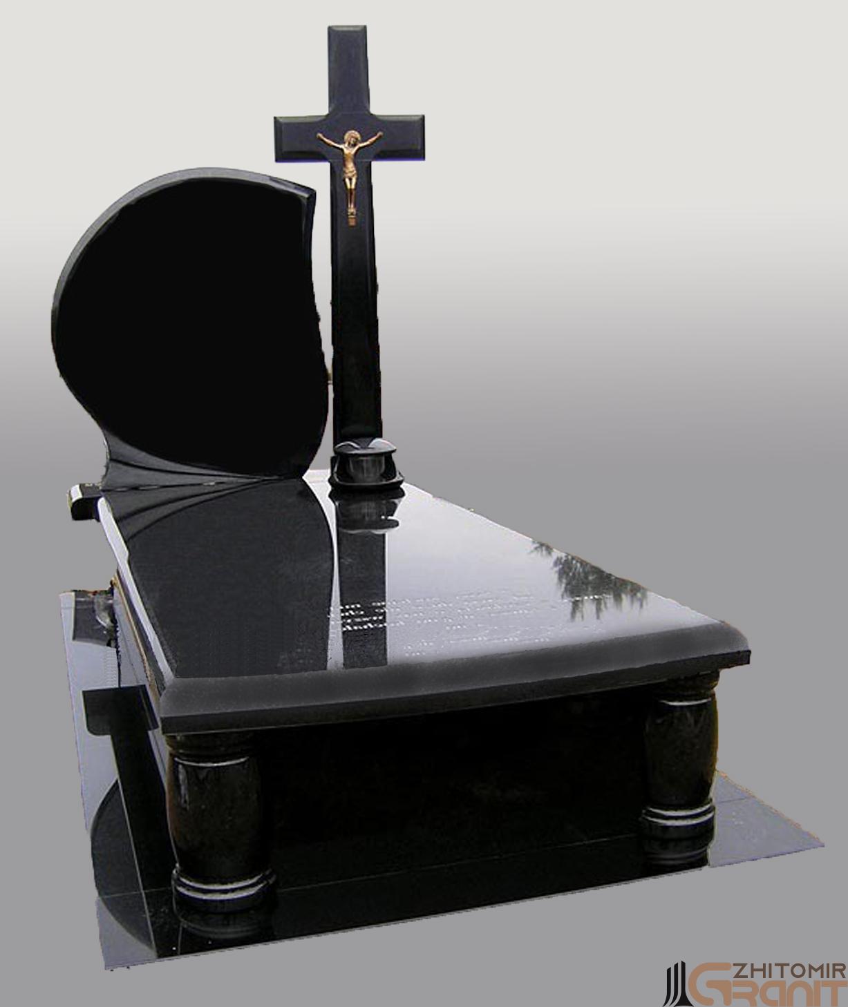 Single granite monument - Orthodox cross