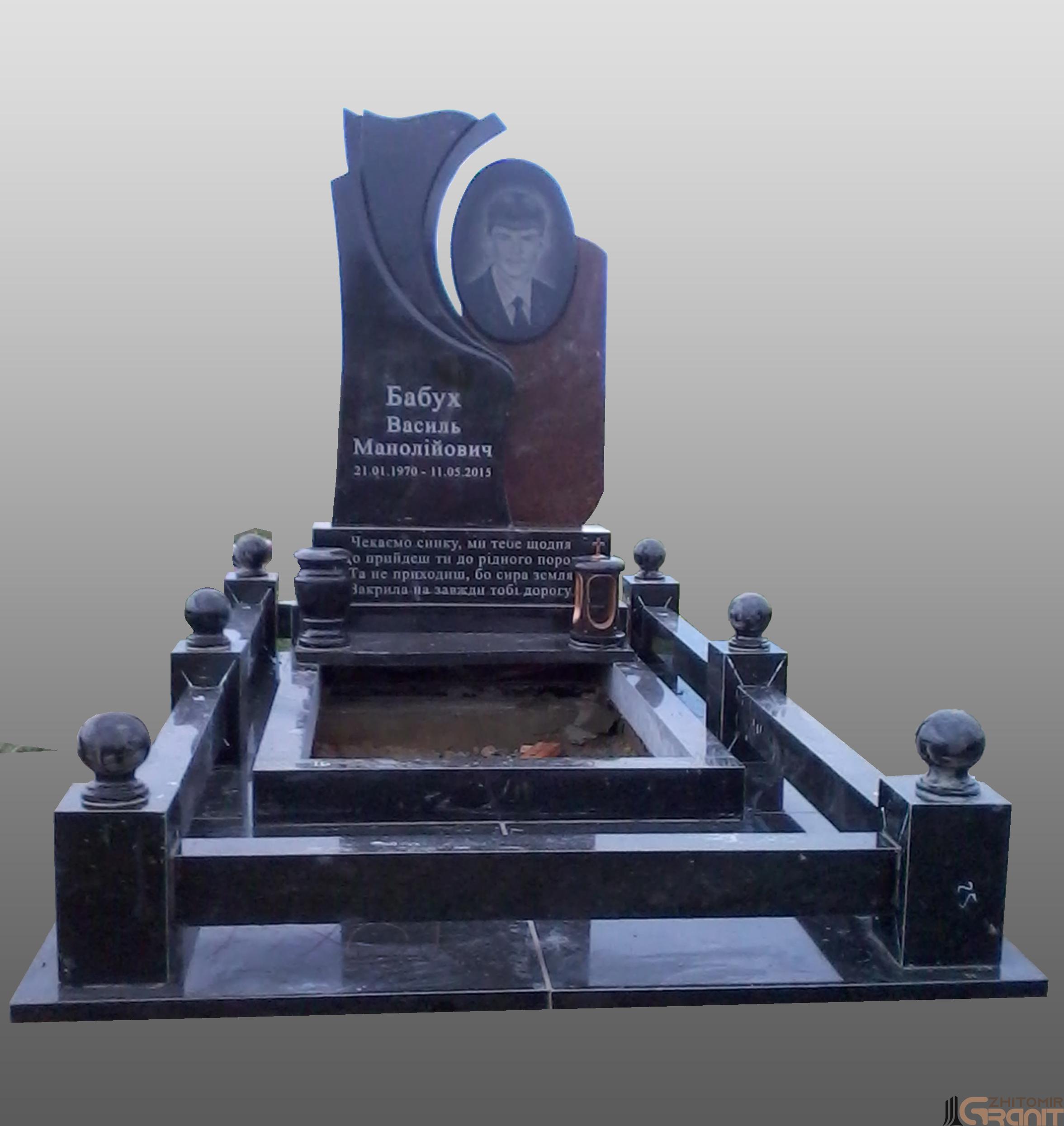 A single granite monument A single granite monument