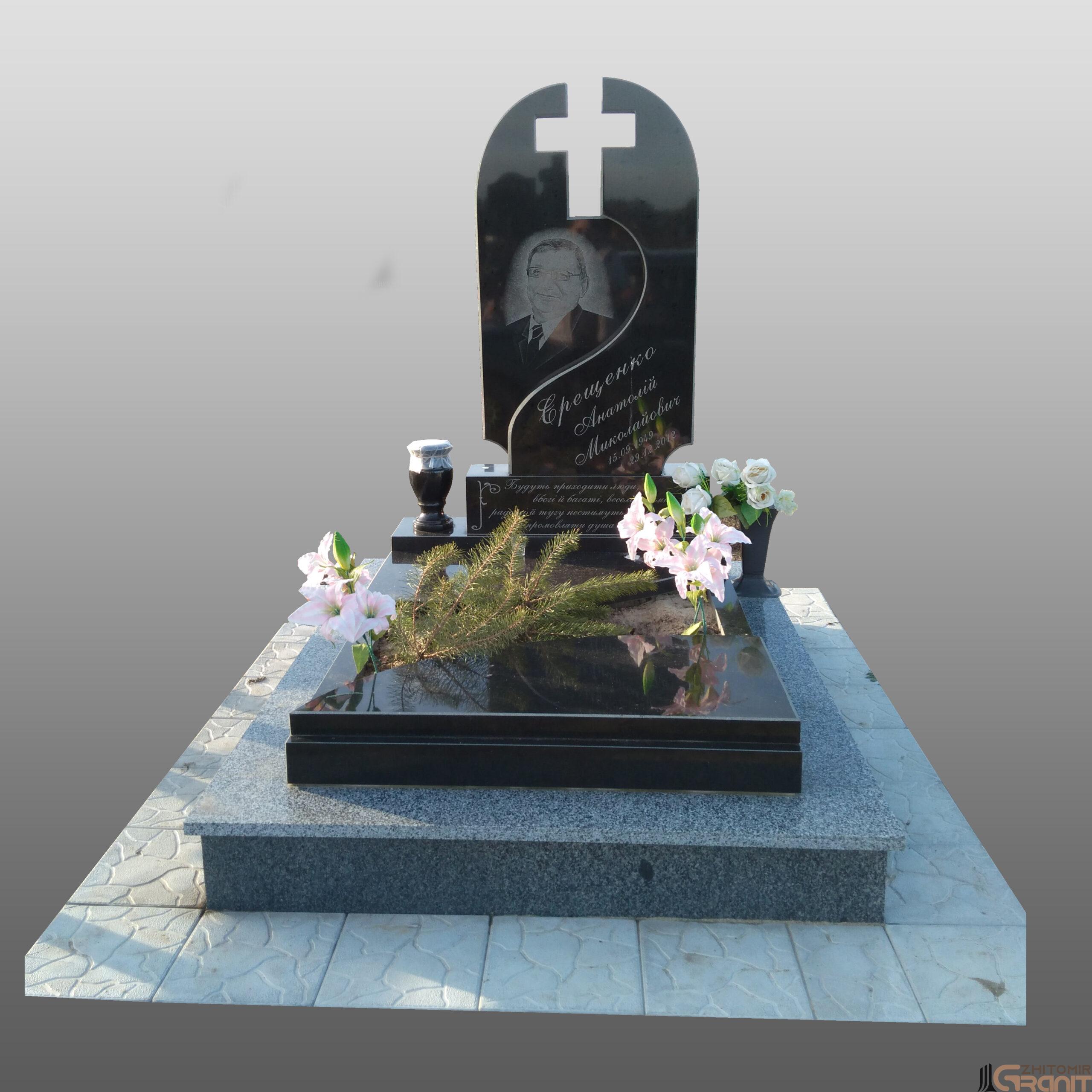A single granite monument A single granite monument