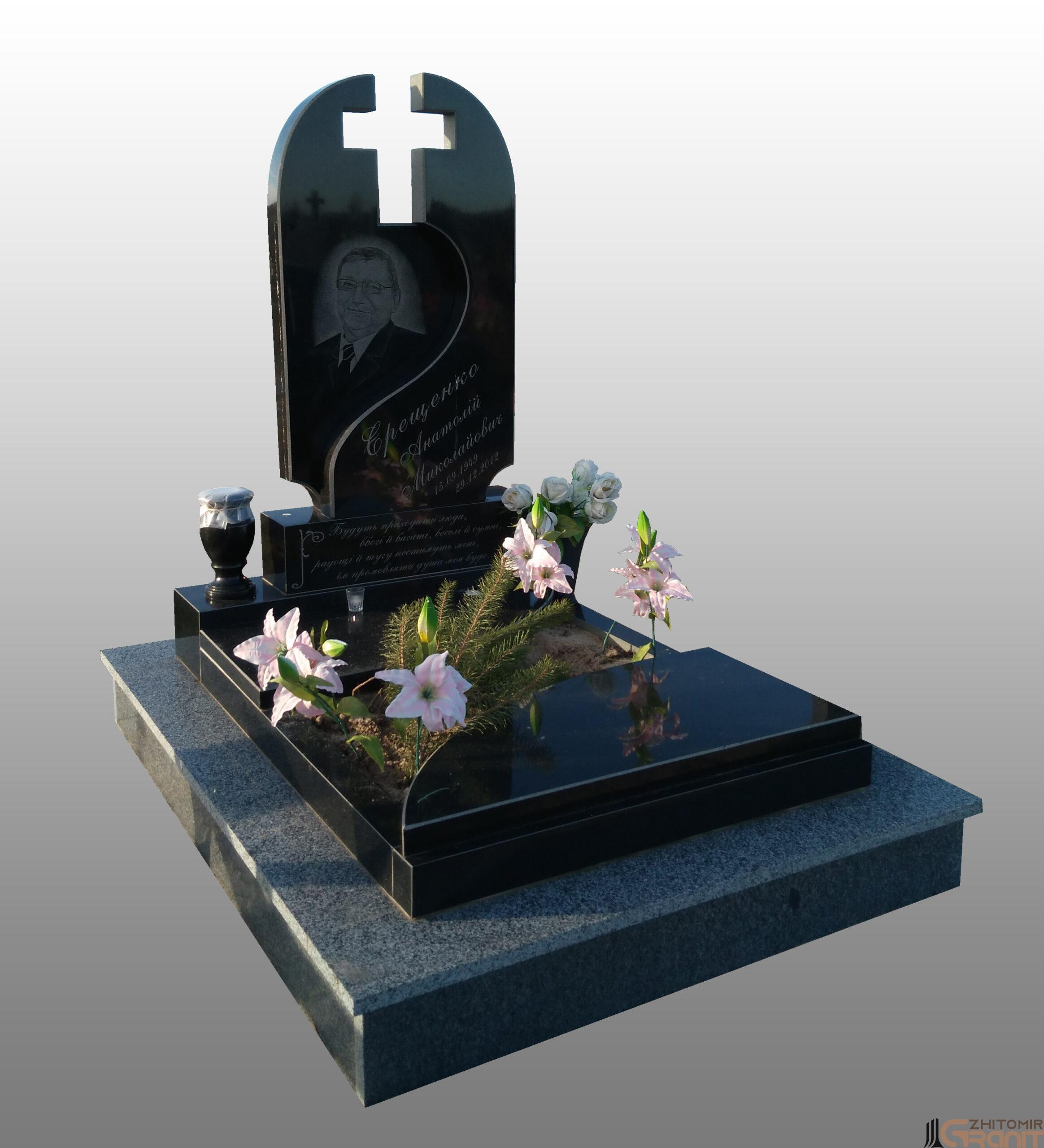 A single granite monument A single granite monument