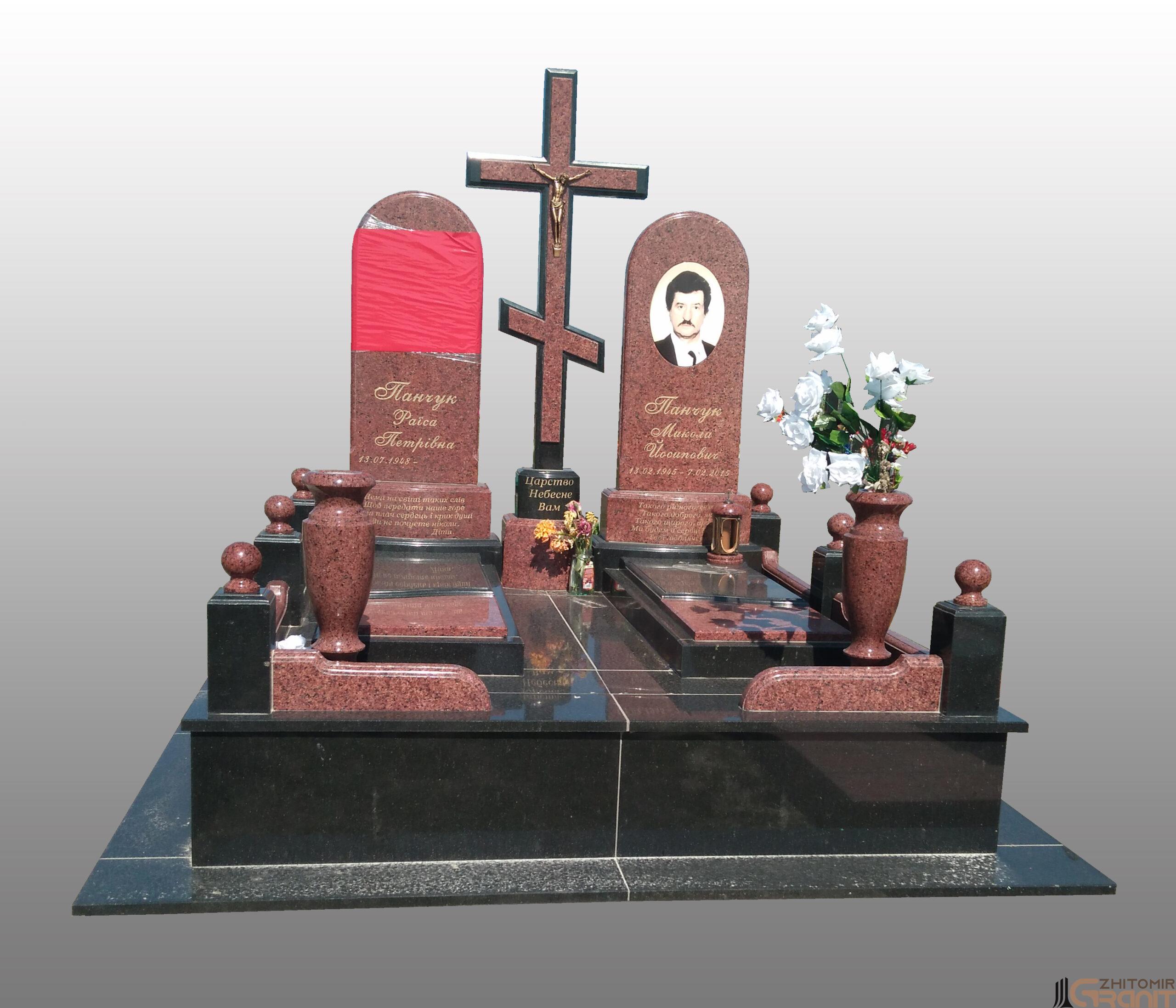 Double granite monument