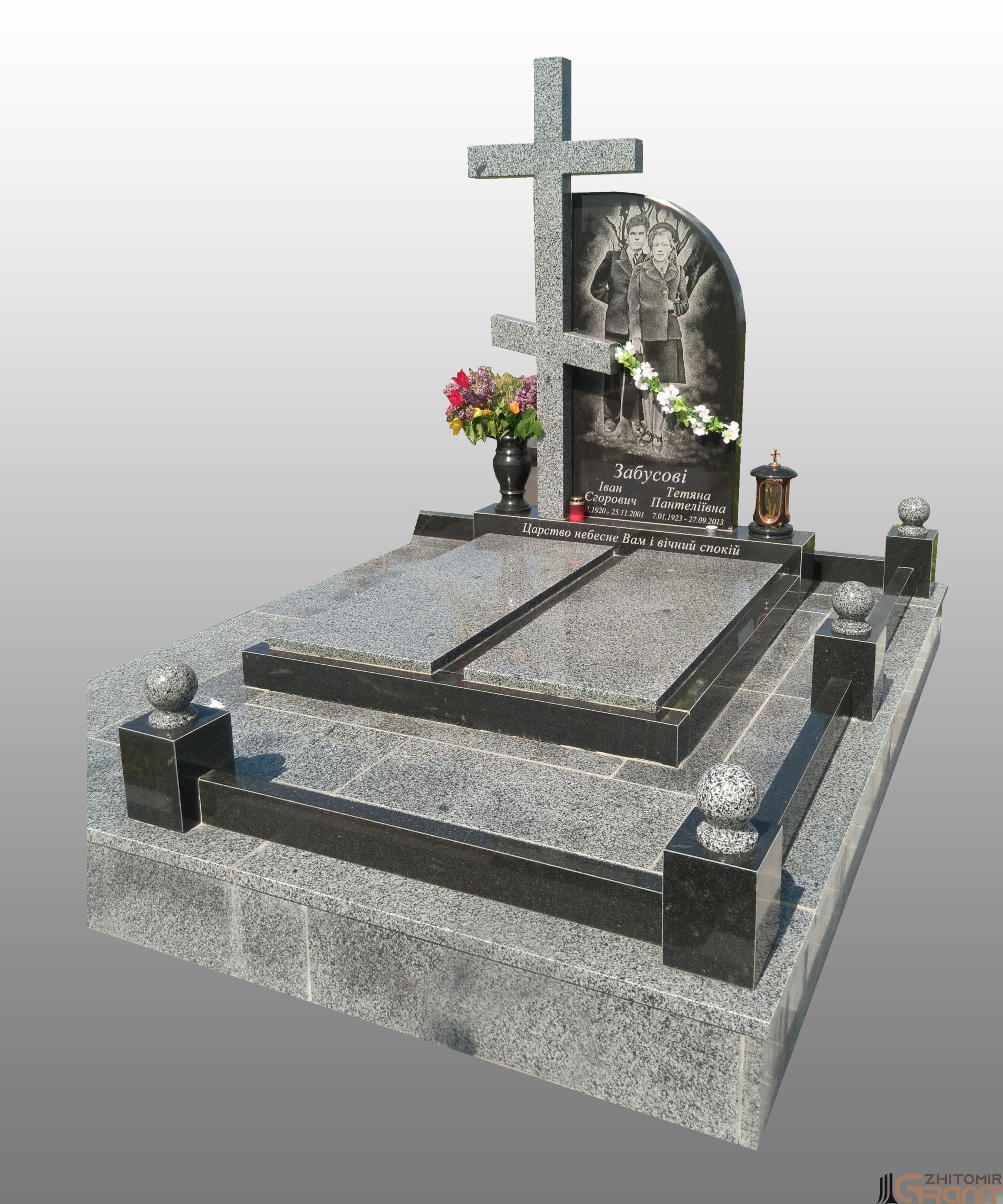 Double granite monument